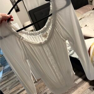 Aeropostale White Peasant Long-Sleeve Blouse